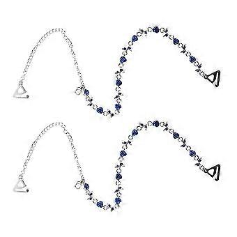 Fermagli antiscivolo per spalline del reggiseno con strass, 1 paio, blu
