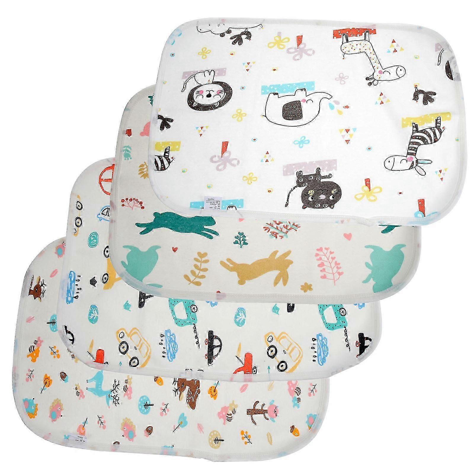 Diaper Changing Pad Waterproof for 4Pcs Cartoon Pattern Infant Use