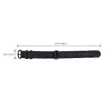 Heavy Duty Watch Bands Nylon Strap compatible with Watch Use Adjustable 20Mm Black Buckle