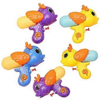 5Pieces Cartoon Water Shooter Guns Summer Manual Toy Outdoor Burst Watergun Seasides Outdoor Water Fight Toy Kids Gift