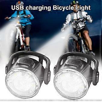 Rood / wit USB oplaadbare fietsen achterlicht voorfiets lamp 6 modi fiets waarschuwing achterlicht veiligheid nacht rijden fiets licht