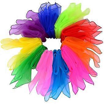 20 Pieces Dance Scarves Juggling Scarves Magic Scarves Rhythm Band Scarves, Multicolor, Square, 24 By 24 Inches - _