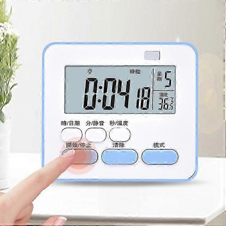 New upgraded three-screen temperature silent multi-functional timer, magnetic timer, time manager, learning timer 2216 upgraded version, mint green, i
