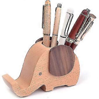 Hölzerne Stift tasse Bleistifthalter für Schreibtisch Dekor Schreibtisch Organizer mit Handy-Ständer