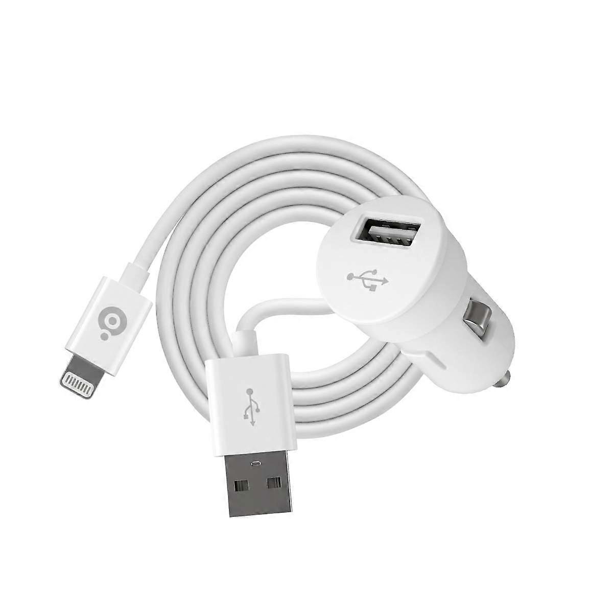 Mini încărcător brichetă albă 1A Conector Lightning