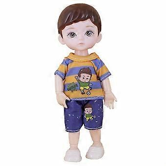 6-Inch Baby Doll with 13 Movable Joints, Cute Soccer Boy T-Shirt Design, Detailed Painted Face, Birthday Gift for Kids