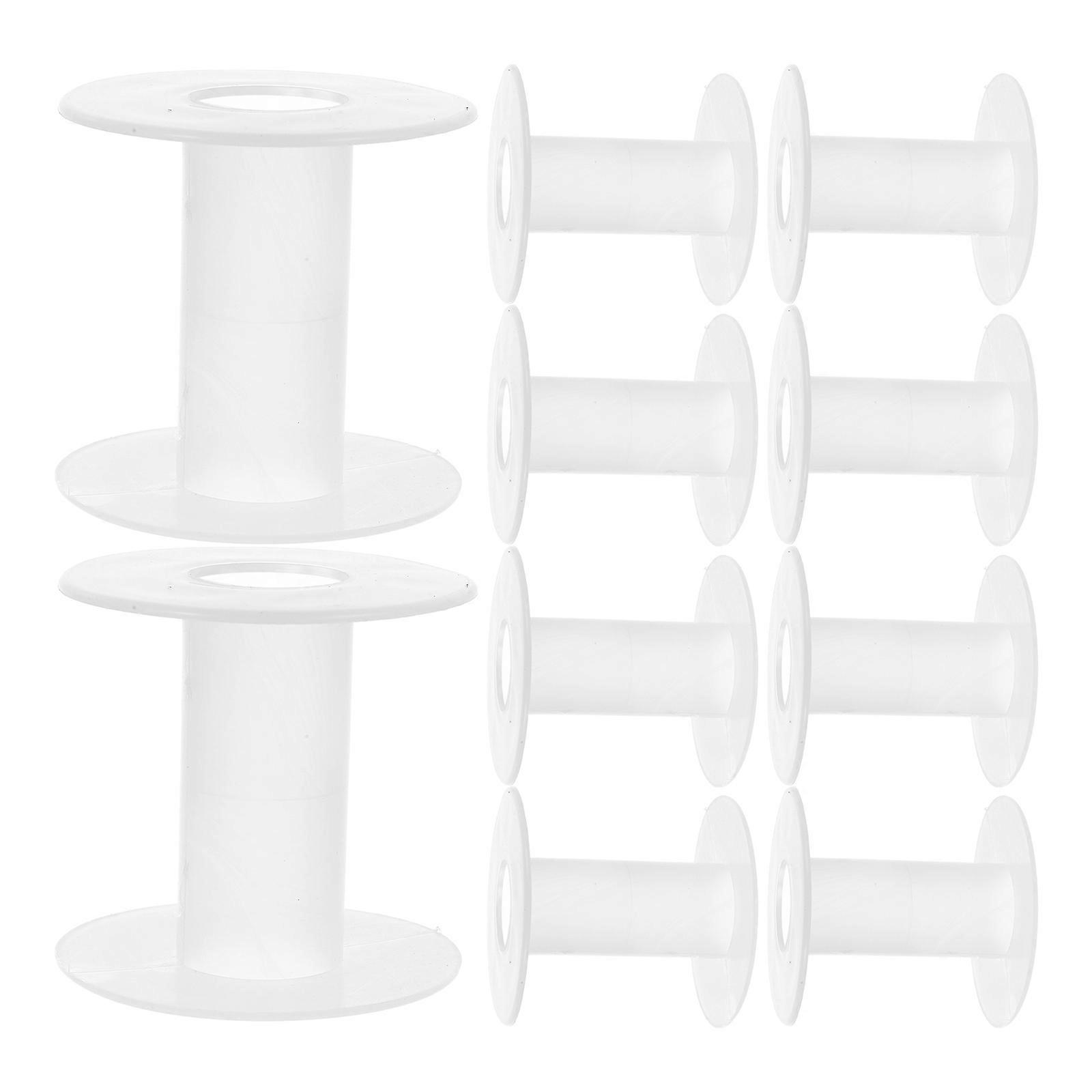10pcs Plastic Empty Spools, Empty Thread Bobbins Spools Small Wire Bobbins Thread String Bobbin Spools for Embroidery Sewing Machines Crafting Beading