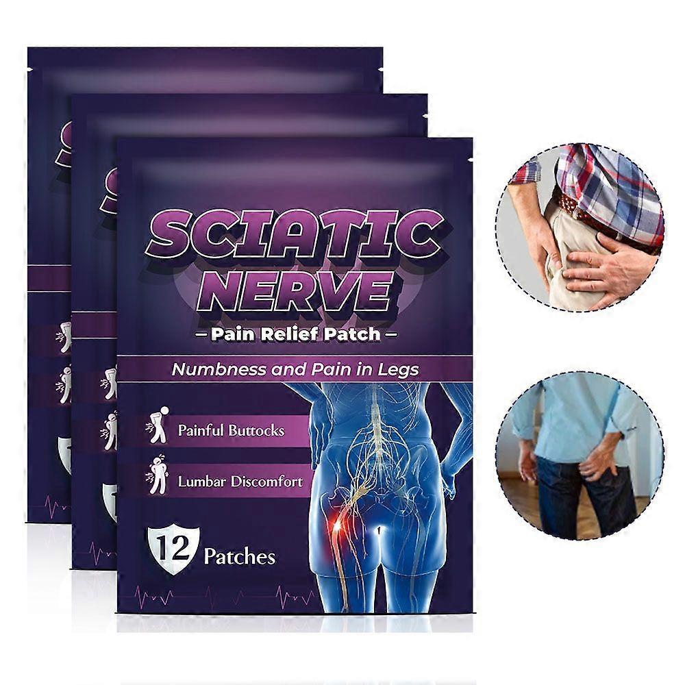 3x12 Pack Sciatica Nerve Pain Relief Patch Heating Patch Body Meridian Patch