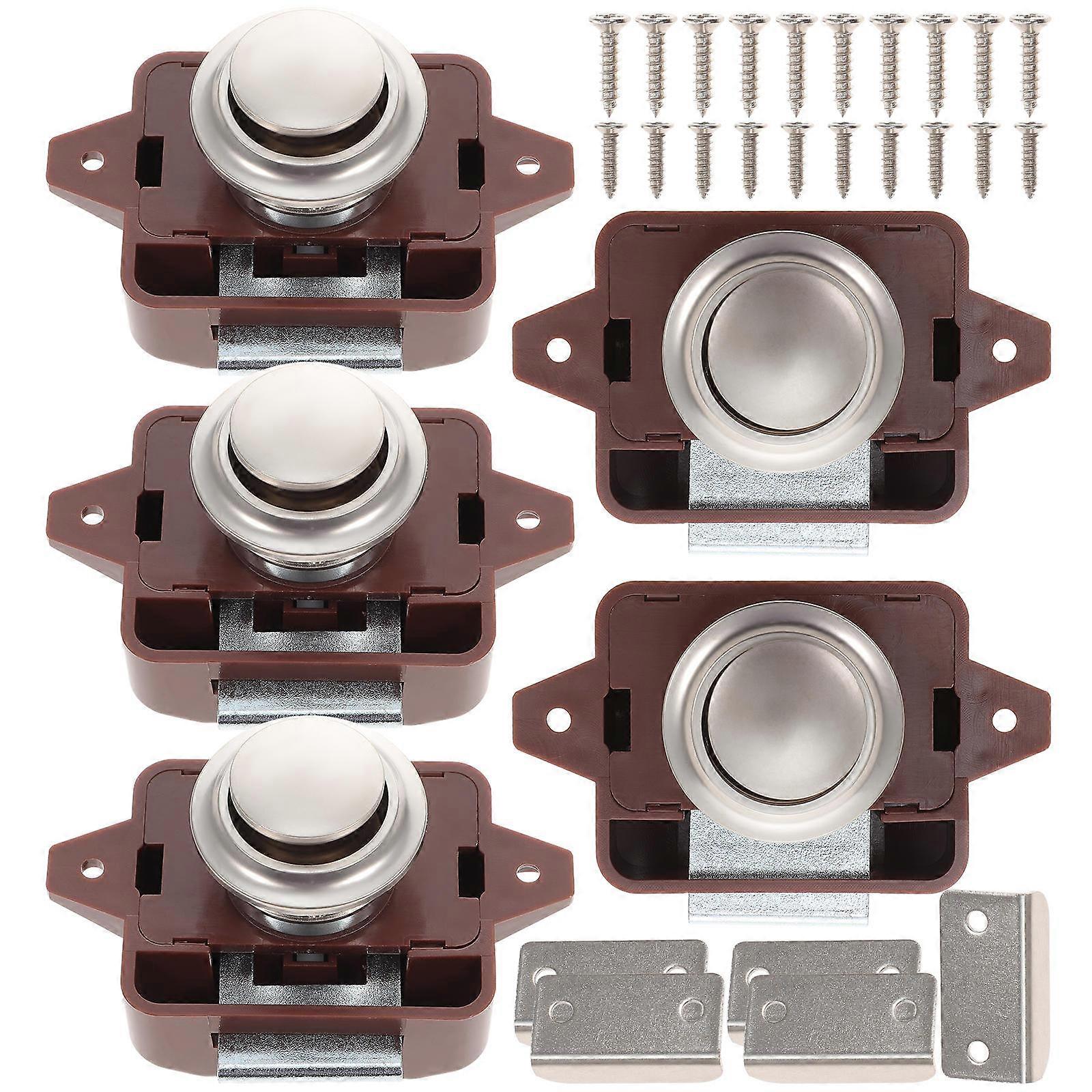 5pcs Push Button Latch Catch Push Button Lock Cupboard Door Push Button Lock