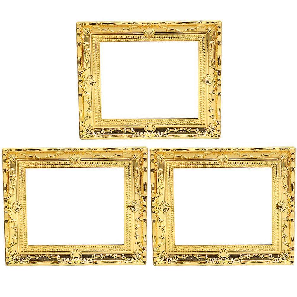 3pcs Tiny House Picture Frames Miniature Frames Mini Photo Frame Ornaments(1:12 Scale)