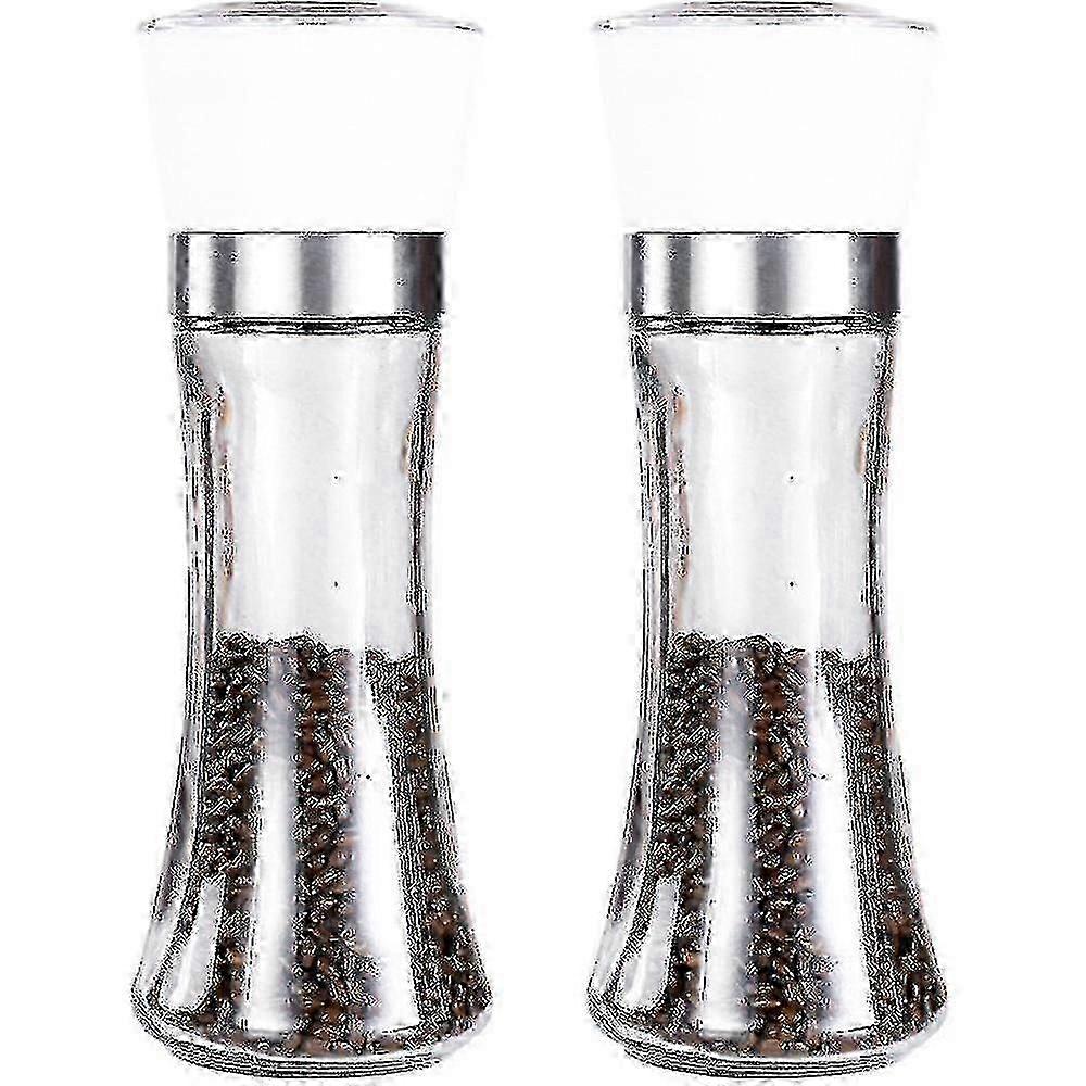 Refillable Pepper Mill and Salt Grinder Set 2pc Adjustable Coarseness Shaker