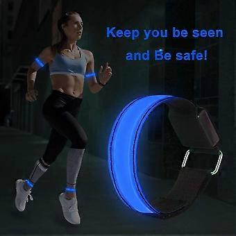 LED-armband, 4 stuks Reflecterende LED-lichtgevende armbanden lichtband kinderen nachtveiligheidslicht