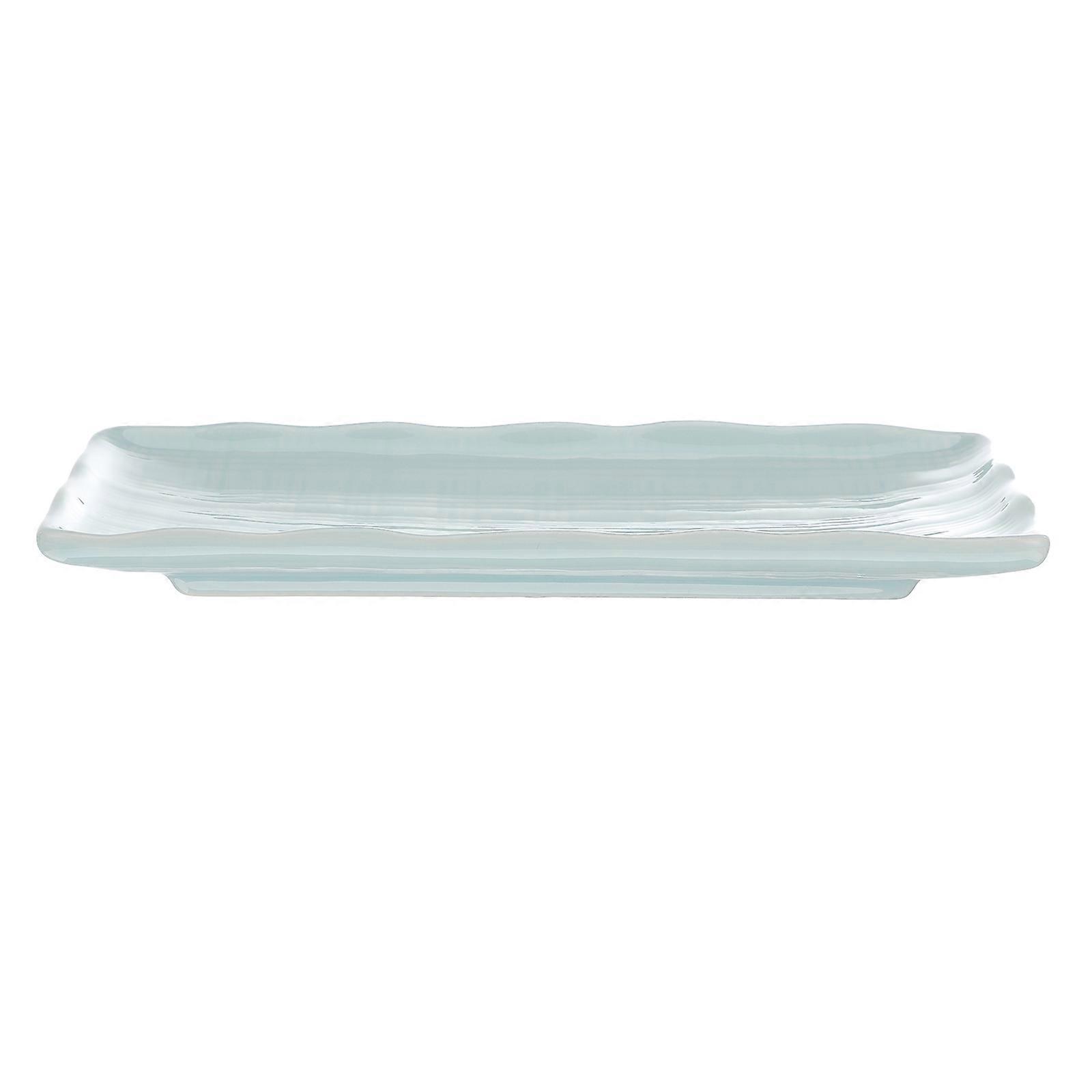 Ceramic Fruit Tray for Kitchen Sky-Blue Japanese Style Rectangular Plate