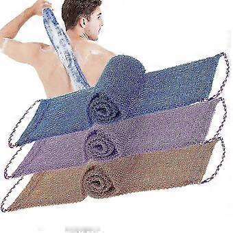 3 pz spugna da bagno esfoliante africana con manico, spugna da doccia in nylon morbido e resistente per scrub per schiena e corpo