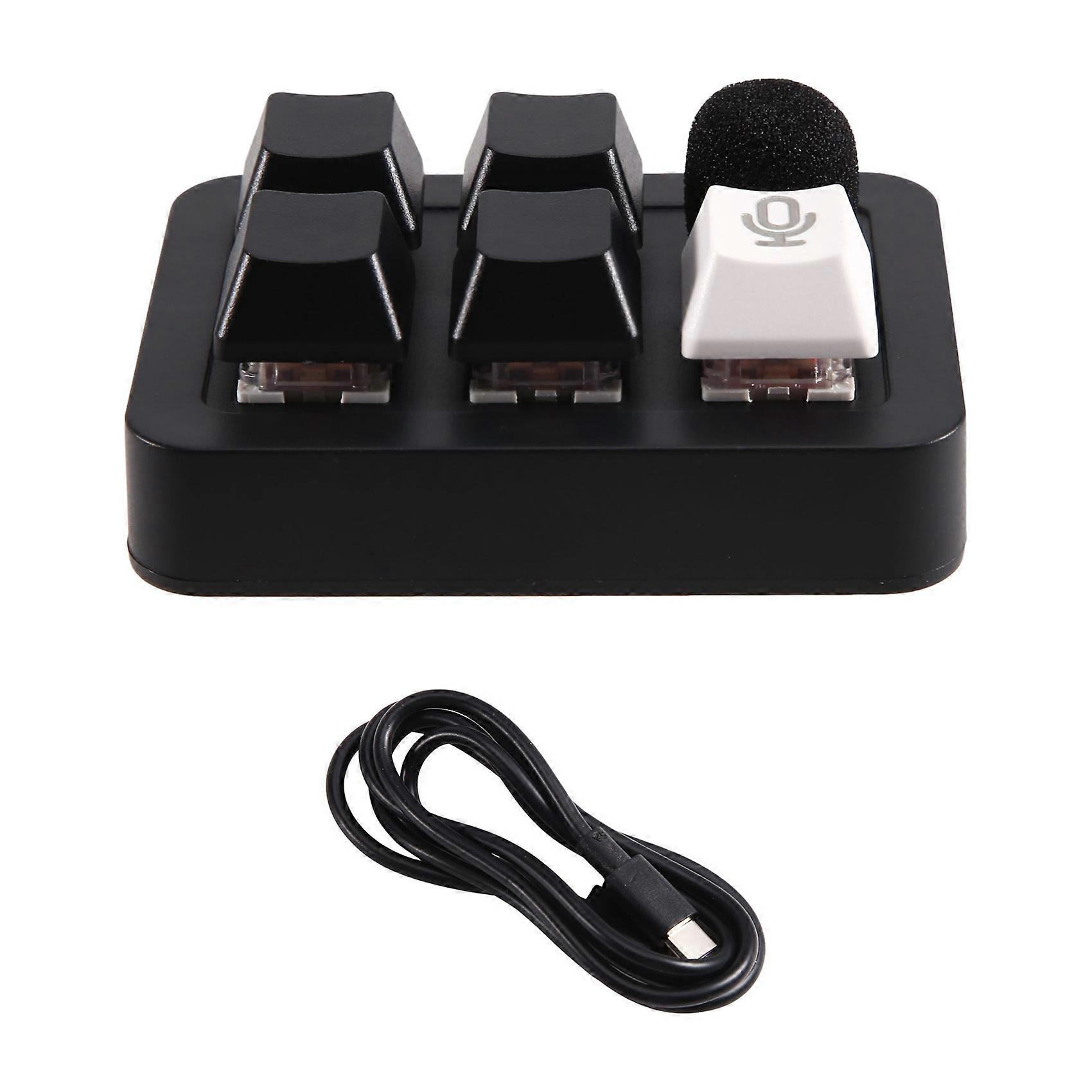 5-Key USB Voice Input Keypad Wireless Microphone Customizable Vibecoding for Codex Claude for Work No 2.4G Receiver
