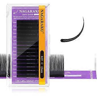 Single eyelash extensions, 1:1 handmade, fifth-generation classic single eyelash extensions, soft, natural, long-lasting, thick, matte black, 16 rows