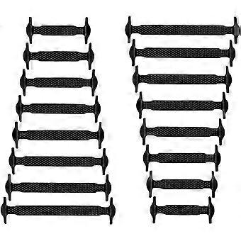 Adult and child free shoelaces (black), casual shoelace buckle, sports shoe elastic shoelaces, running shoes silicone lace free flat sole