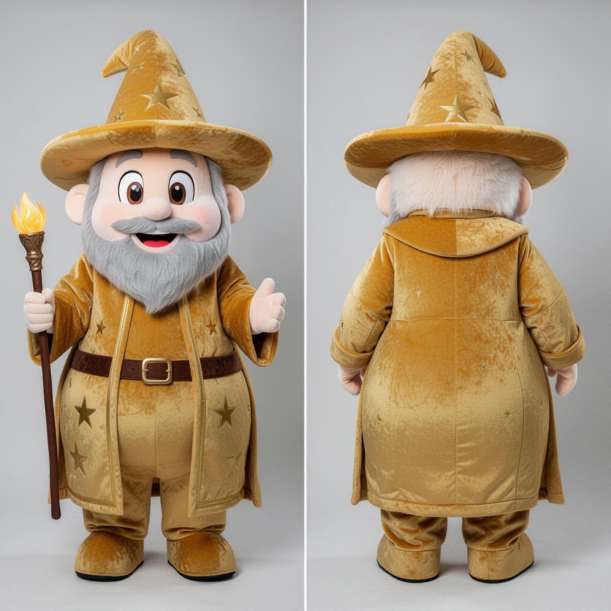 MASTICOT Golden Majestic Wizard Mascot