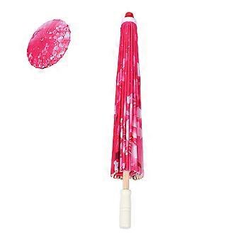 Chinese Style Umbrella Asian Floral Umbrella for Decoration Pink