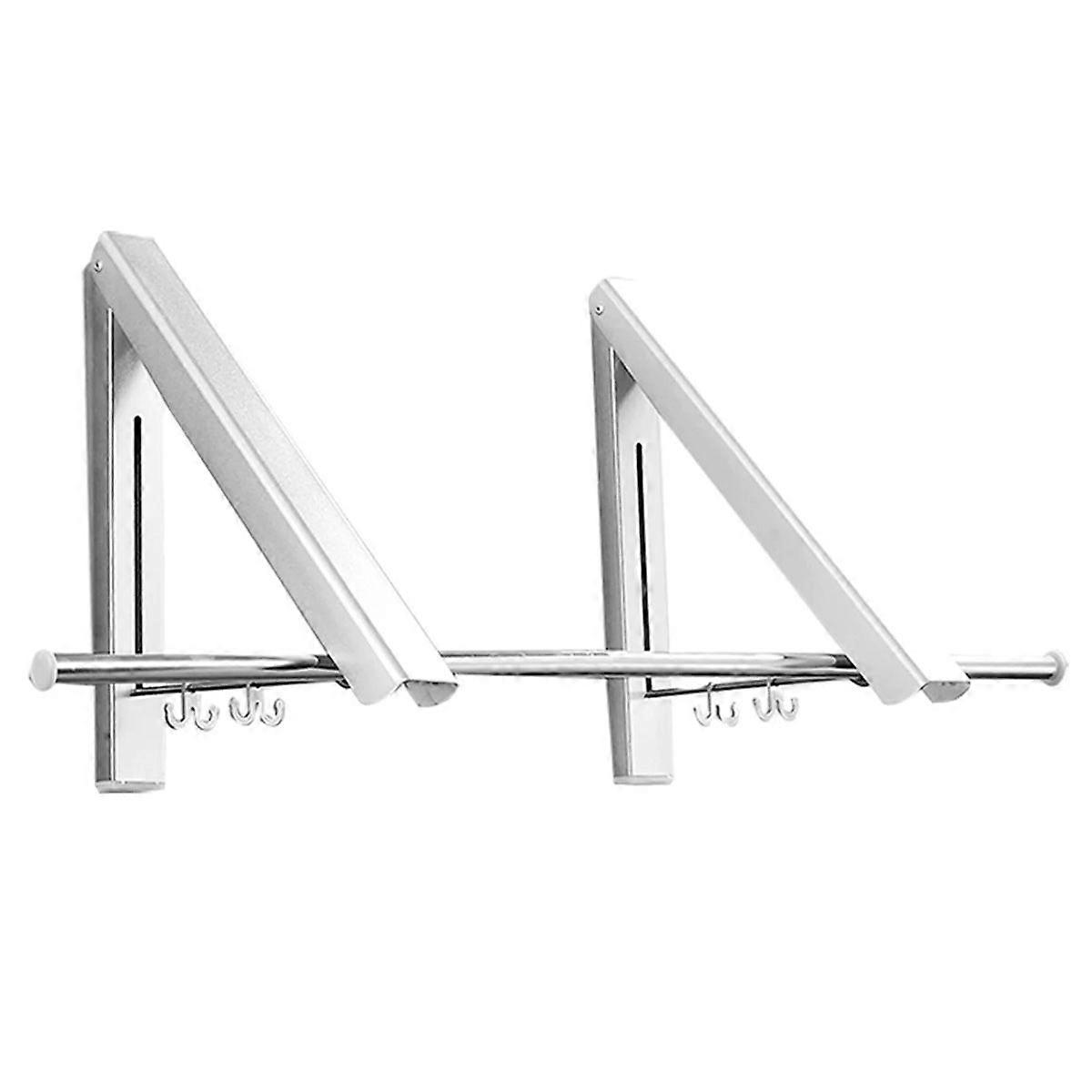 Rust-Resistant Aluminium Double Foldable Wall-Mounted Clothes Rack