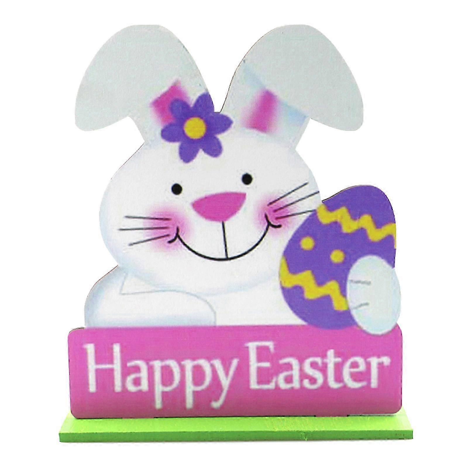Easter Bunny Chick Tulip Wood Decor