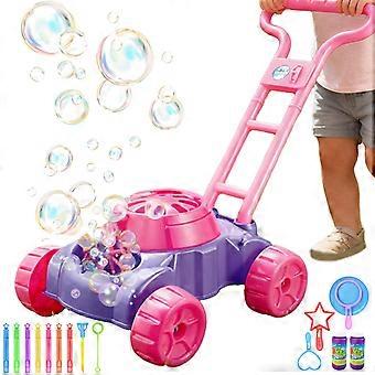 Bubble Mower for Kids Outdoor Play, 28.5cm Push Bubble Blower Toy with Easy Push Operation and Active Bubble Blowing