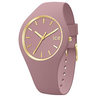 Orologio spazzolato glam ghiaccio per donna quarzo analogico con bracciale in silicone IC019529