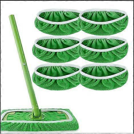 6 washable and reusable mops, replacement flat mop, mop set