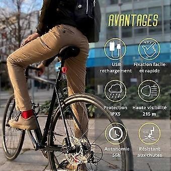 LED Bike Rear Light | 3 Rear Light Modes | USB rechargeable | Waterproof | Powerful light 20 lm, 8 LEDs | For seat post, helmet, backpack, mountain bi