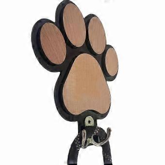 Solid Wood Paw Leash Wall Hook