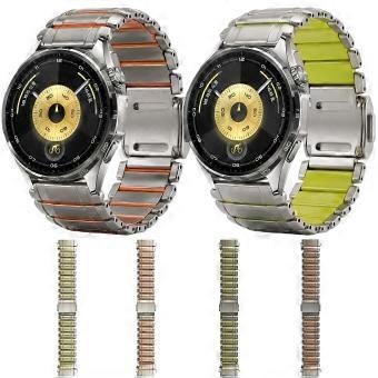 Armband für Uhren, 22 mm, aus einer Hybrid-Kombination aus Zinklegierung und Silikon, mit magnetischer Verschlussvorrichtung.