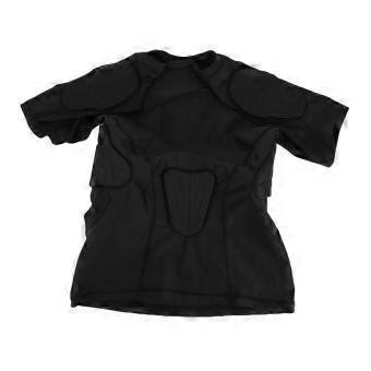 Youth Padded Compression Shirt Short Sleeve Protective Shirt Rib Chest Protector Football Shirt Protective Gear for Football Rugby Basketball YM