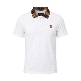 Lyle & Scott Tartan Collar Polo Shirt Brown