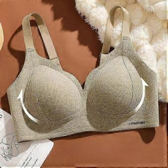 Women's Bra Sexy Solid Color Knitted Fabric Bra Full Cup Gathering Non-removable Padding Skin-friendly Breathable Women Lingerie
