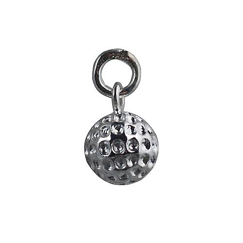 Silver 9mm Golf Ball Pendant or Charm