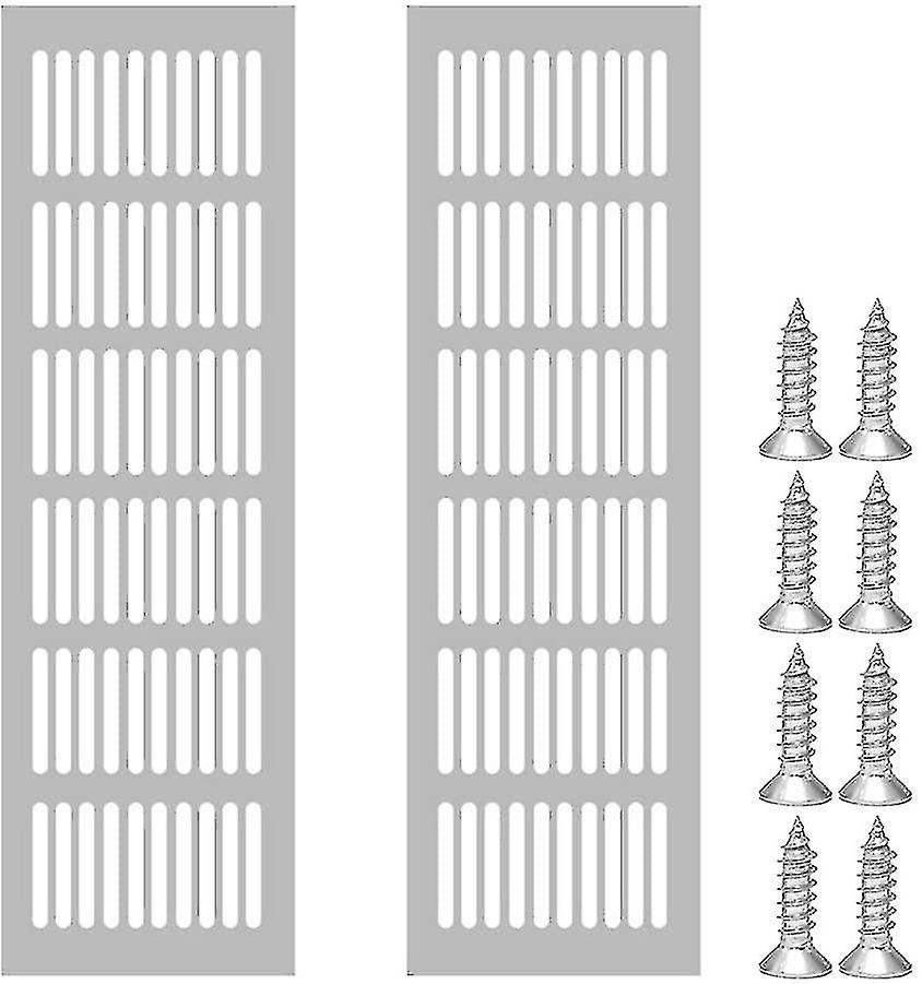 2 قطعة من شبكة التهوية مستطيلة ، مصبغة تهوية الألومنيوم ، شبكة تهوية خارجية 80x250mm جودة عالية