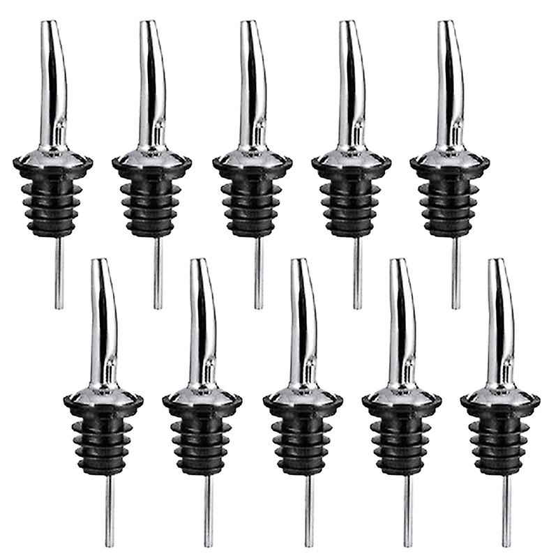 10 Pcs Stainless Steel Liquor Spirit Wine Bottle Pour Flow Pourer Spout Stopper