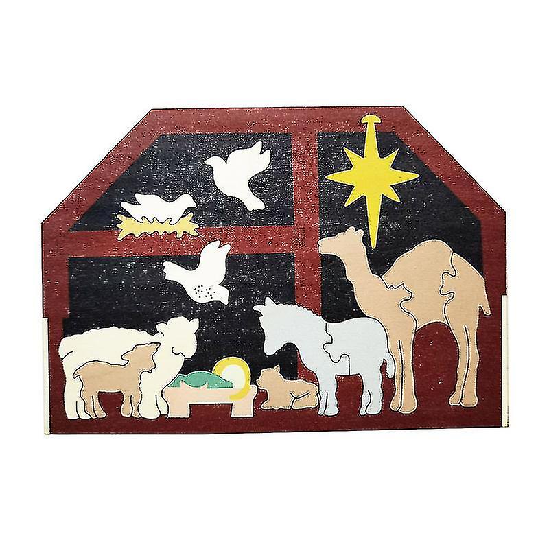 Three-dimensional Children's Puzzle Christmas Family Ornaments Nativity Puzzle Desert Boat