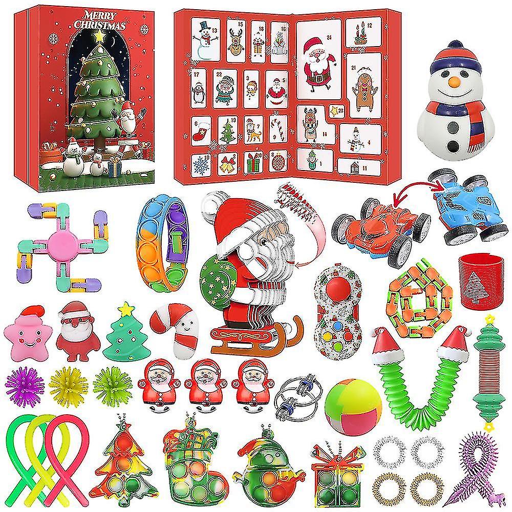 Kerst Countdown Kalender Blind Box Set Decompressie Kerst Countdown Blind Box Gift Toy Style 28 @bugu