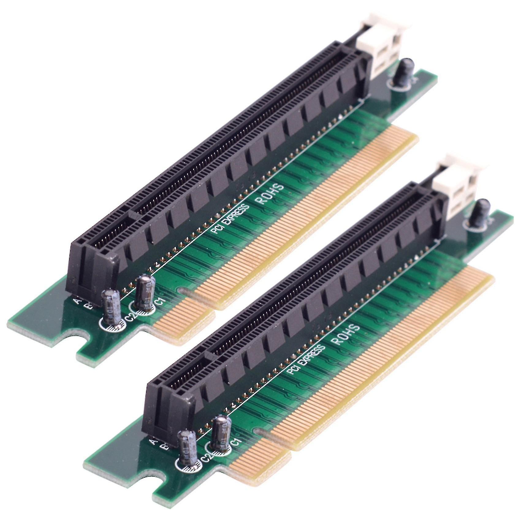 2x 90 Degree Pci-e Pci-express 16x Right Angle Extender Adapter Card