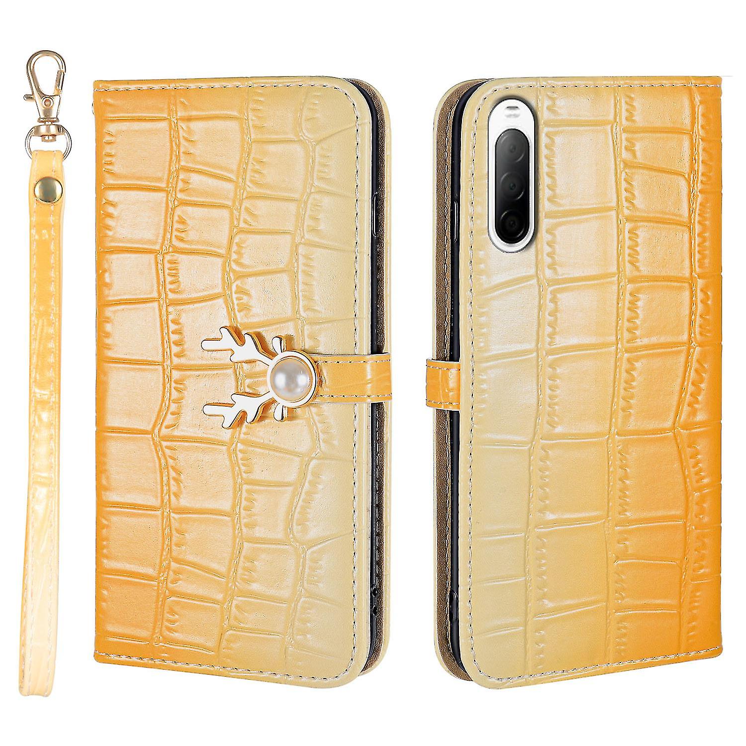 Elk Pattern Phone Case For Sony Xperoa 10 Ii With Card Holder, Lanyard, Pu Leather Material, Wallet Function, Corner Fall Protection