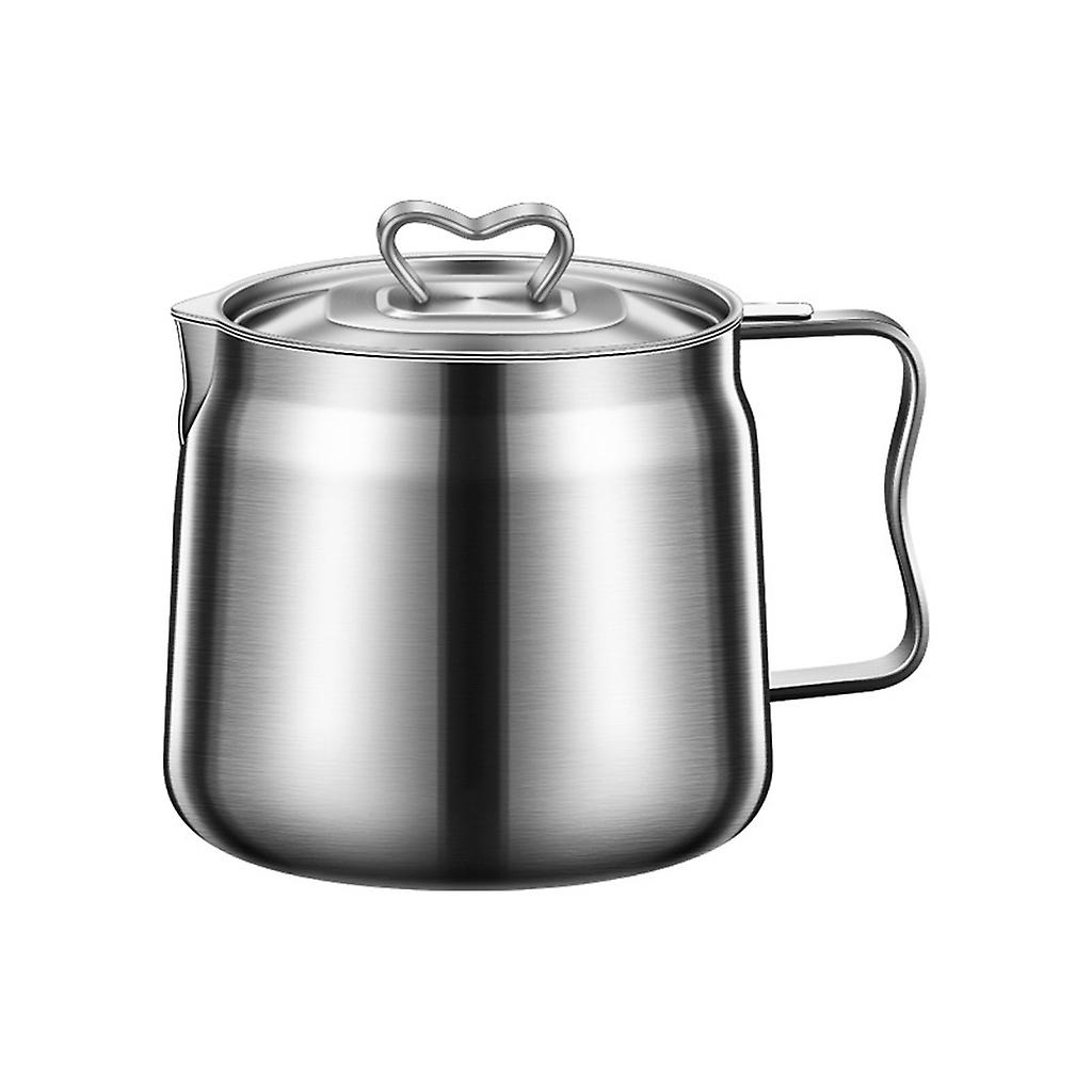 Grease Container Removable Strainer Sauce Pot Gooseneck Spout For Easy Pouring