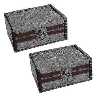 2x Schatzbox Schatztruhe für Geschenkbox, Kartensammlung, Geschenke und Wohnkultur