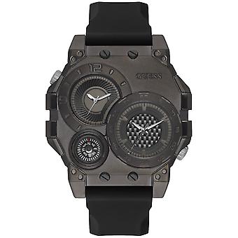 Guess watches compass Men's Watch Analog Quartz with Silicone Bracelet GW0321G2