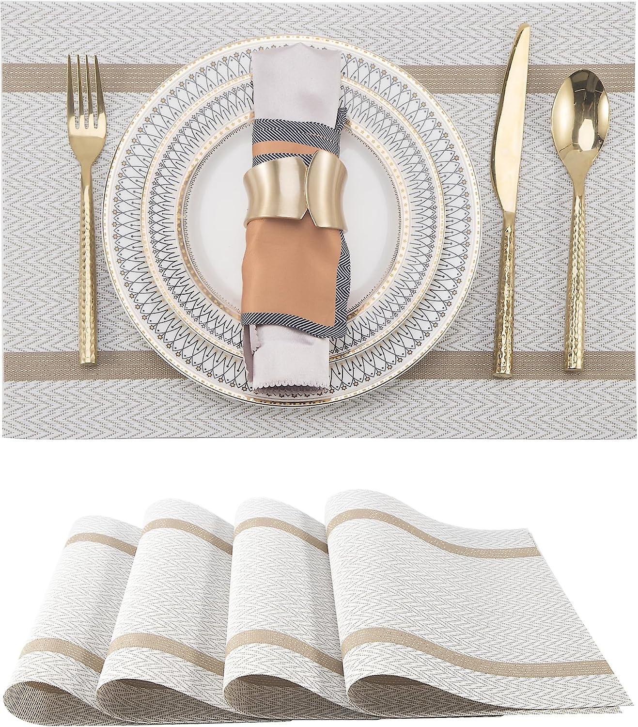 Sets de table en PVC - Sets de table en vinyle lavables et faciles  nettoyer - Sets de table en PVC rsistant  la chaleur - Sets de table pour table  m