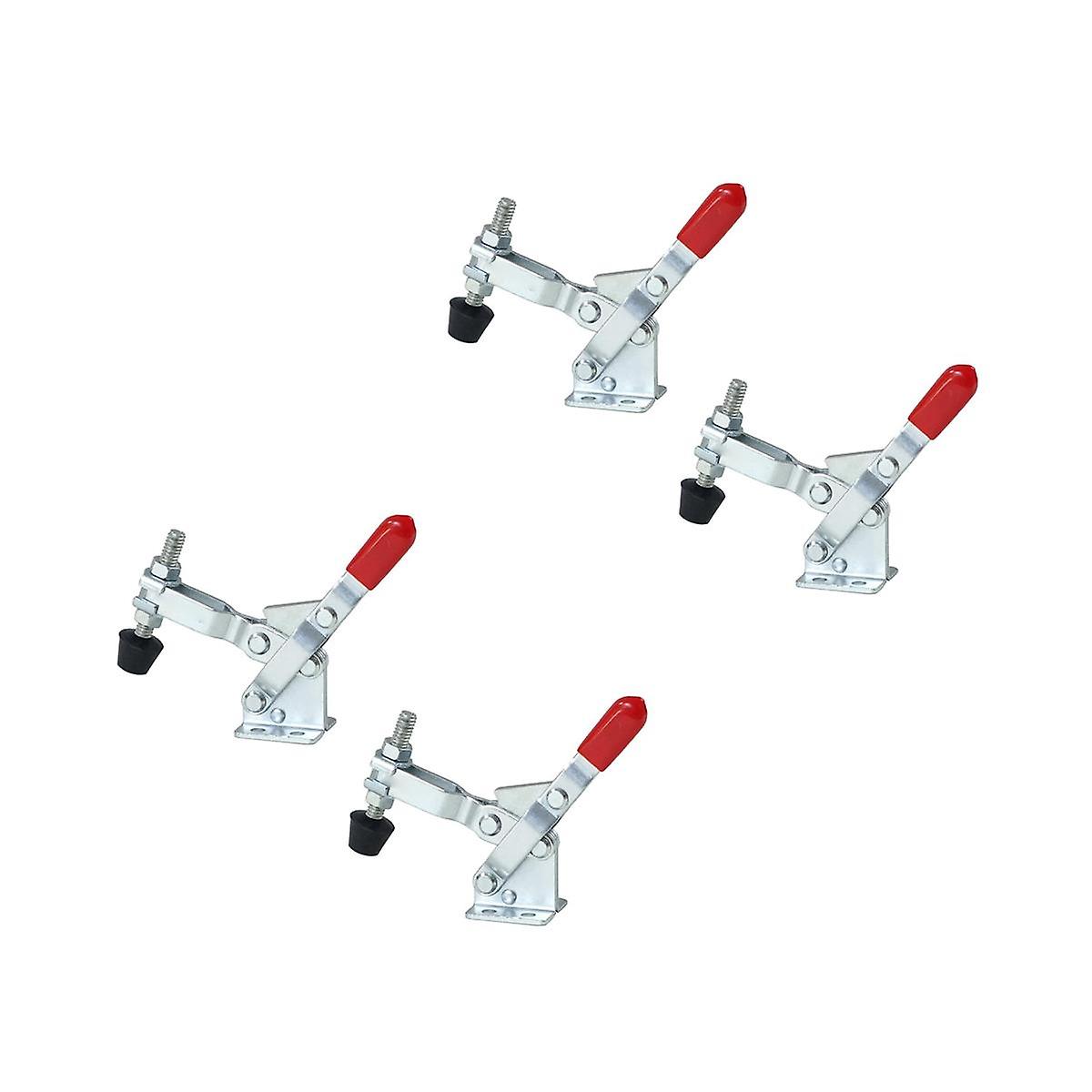 4PCS Vertical Quick-Release Toggle Clamp 102B - 220 Holding Capacity W Rubber Pressure Tip