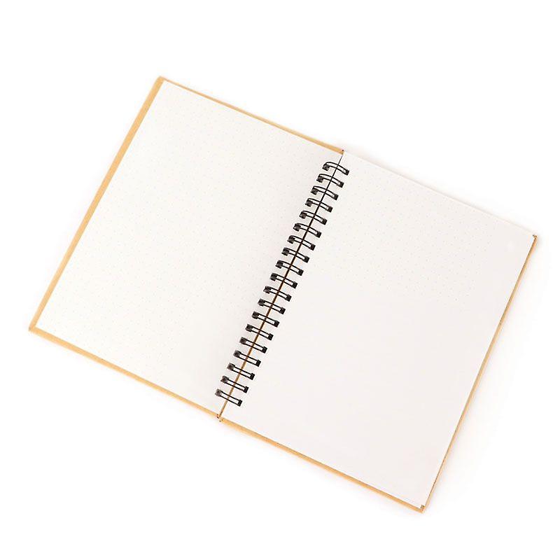Kraft spiral notebook with white pages 24 x 19 x 1.5 cm