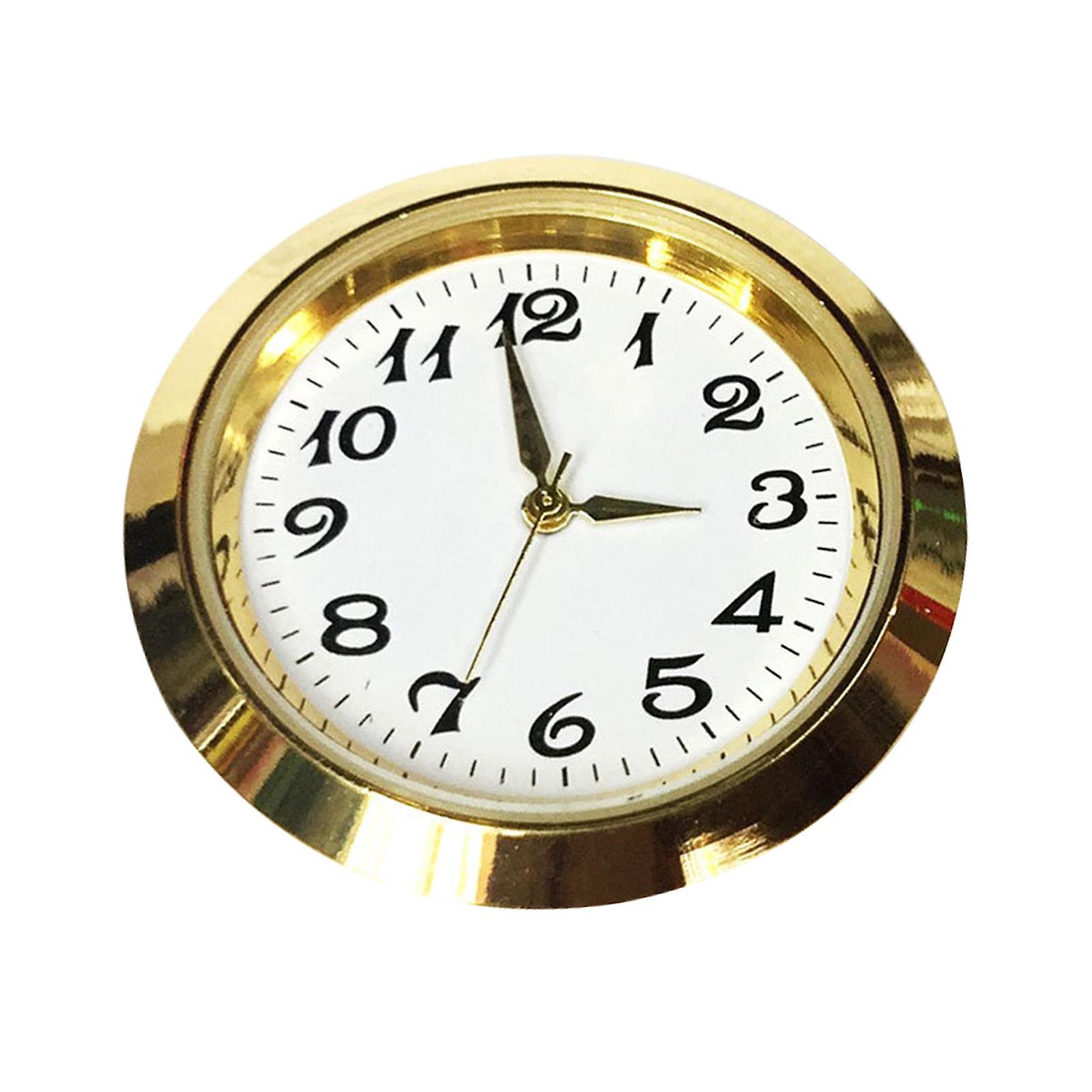 Round Clock Insert Clock Movement Clock Face for Diameter 1-3/8 inch Hole Argent