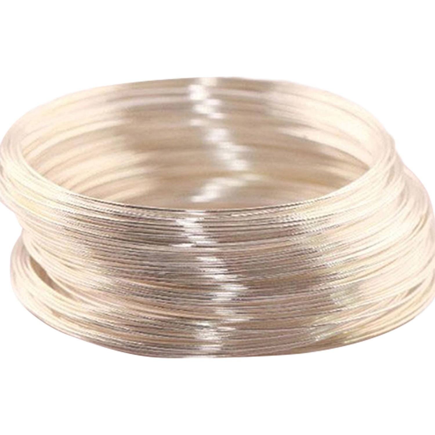 100 Pcs Bracelets Silver Plated Steel Wire Cuff Slim Bangle Bracelet Set