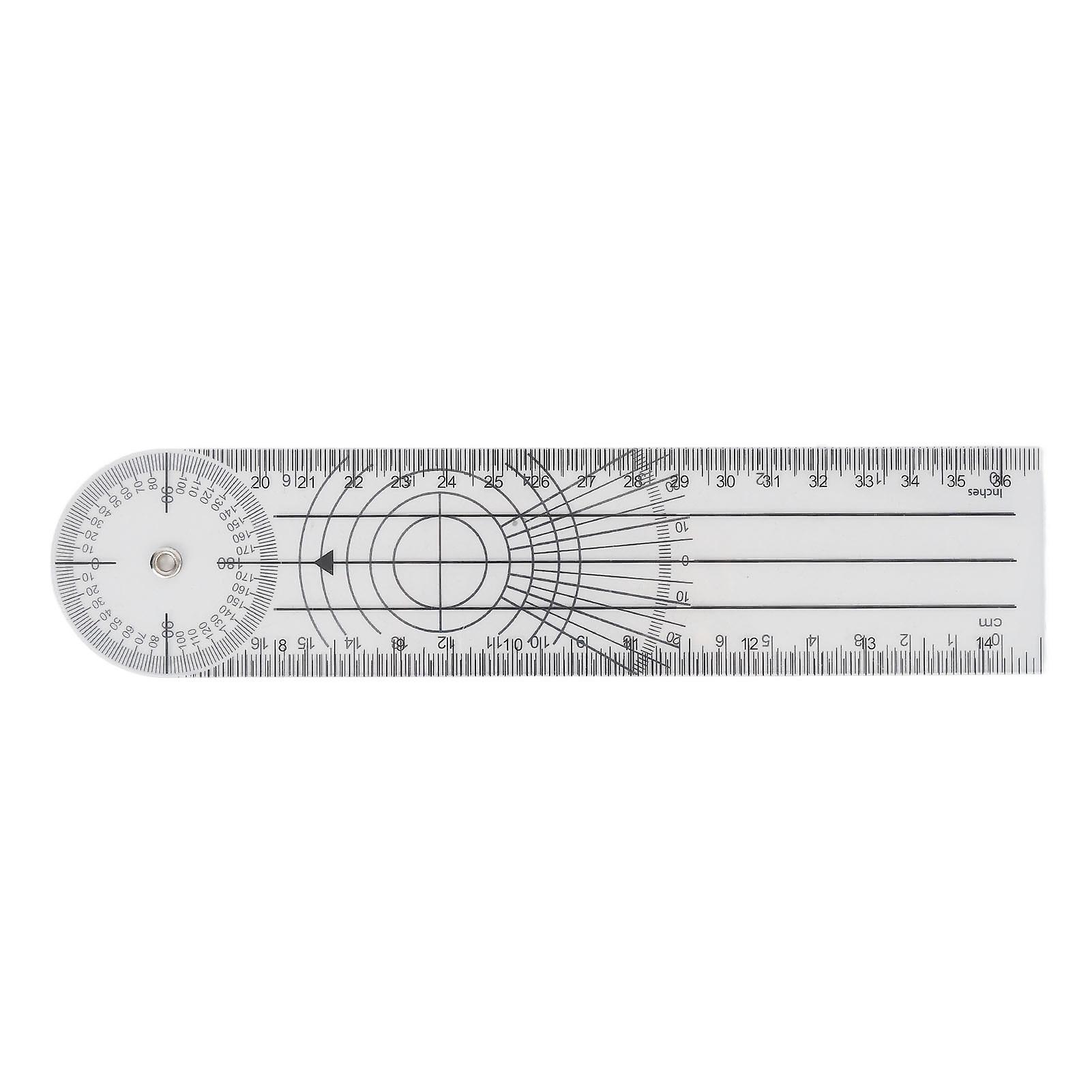 Transparent, flexible and adjustable angle ruler, geometric measuring tool for artists, builders, designers, teachers and engineers